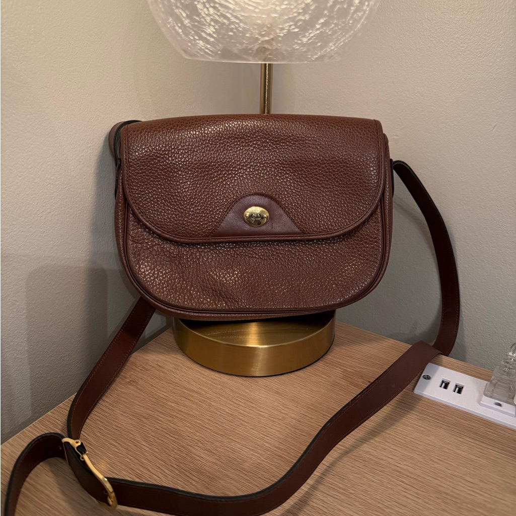 Christian Dior Brown Leather Crossbody Bag